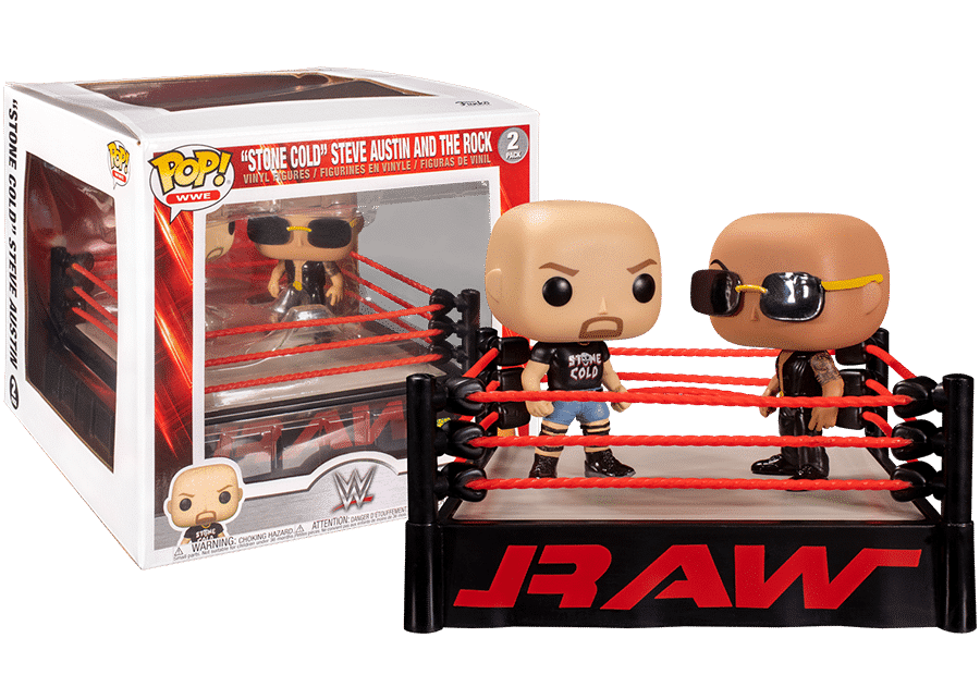 WWE "Stone Cold" Steve Austin & The Rock (With Ring) Funko Pop