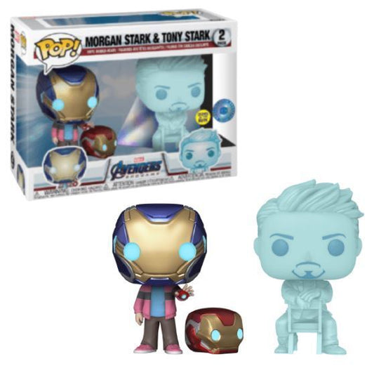 Marvel Endgame: Morgan Stark & Tony Stark (GLOW) 2PK Funko Pops