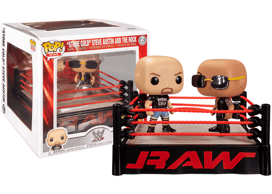 WWE "Stone Cold" Steve Austin & The Rock (With Ring) Funko Pop